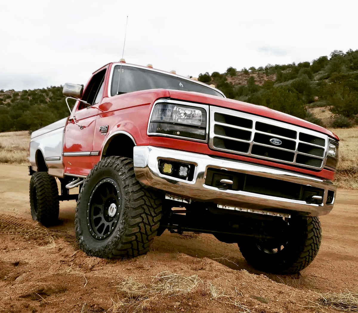 Joel's first OBS Ford Truck that started the BDD business still in a mismatched paint job with 2017+ bumper 